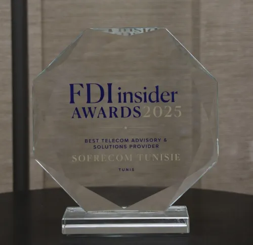 Sofrecom Tunisie, lauréat du prix Best Telecom Advisory 2025, excelle en solutions innovantes et qualité de service dans le secteur des télécommunications.